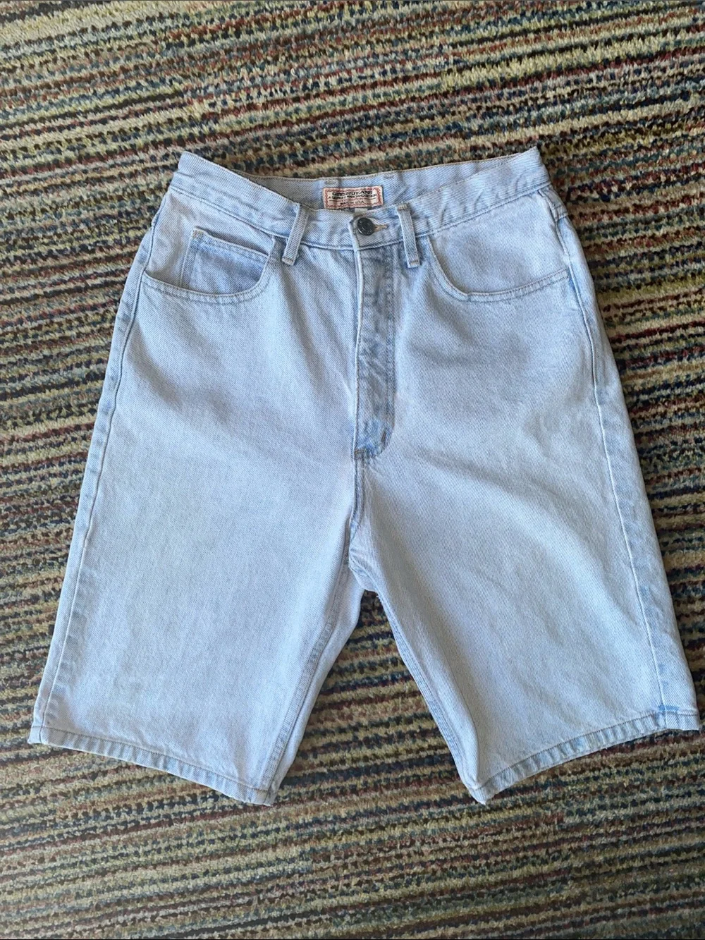 Vintage 90’s Guess by Marciano Faded Light Blue Jean Shorts 30